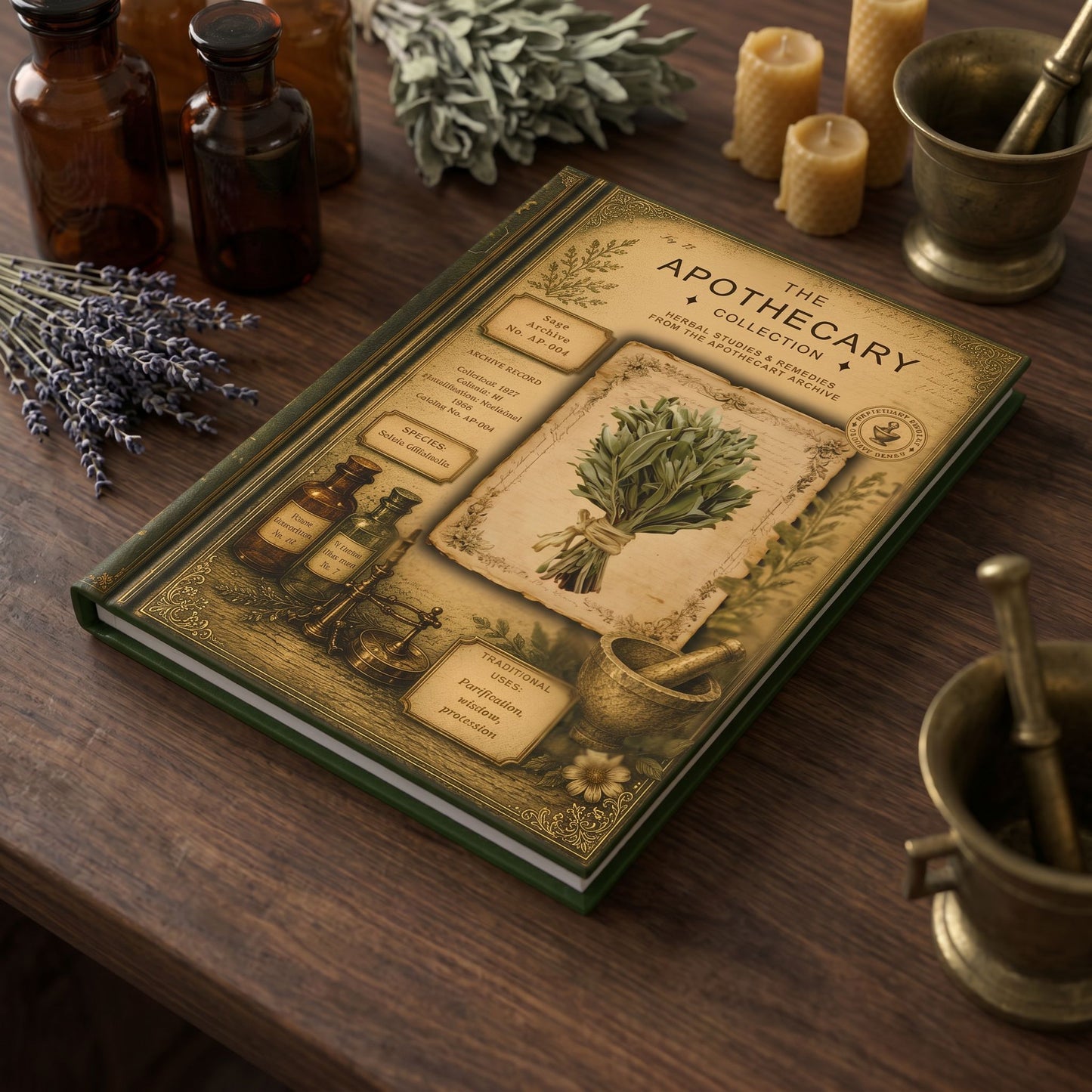 Sage Journal, Personalized Herbal Journal, Apothecary Notebook, Botanical Writing Journal, Dark Academia Gift