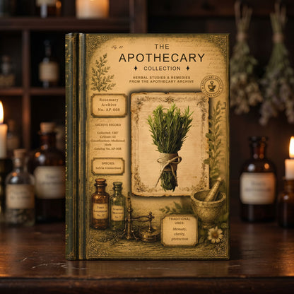 Rosemary Journal, Personalized Herbal Journal, Apothecary Notebook, Botanical Writing Journal, Dark Academia Gift