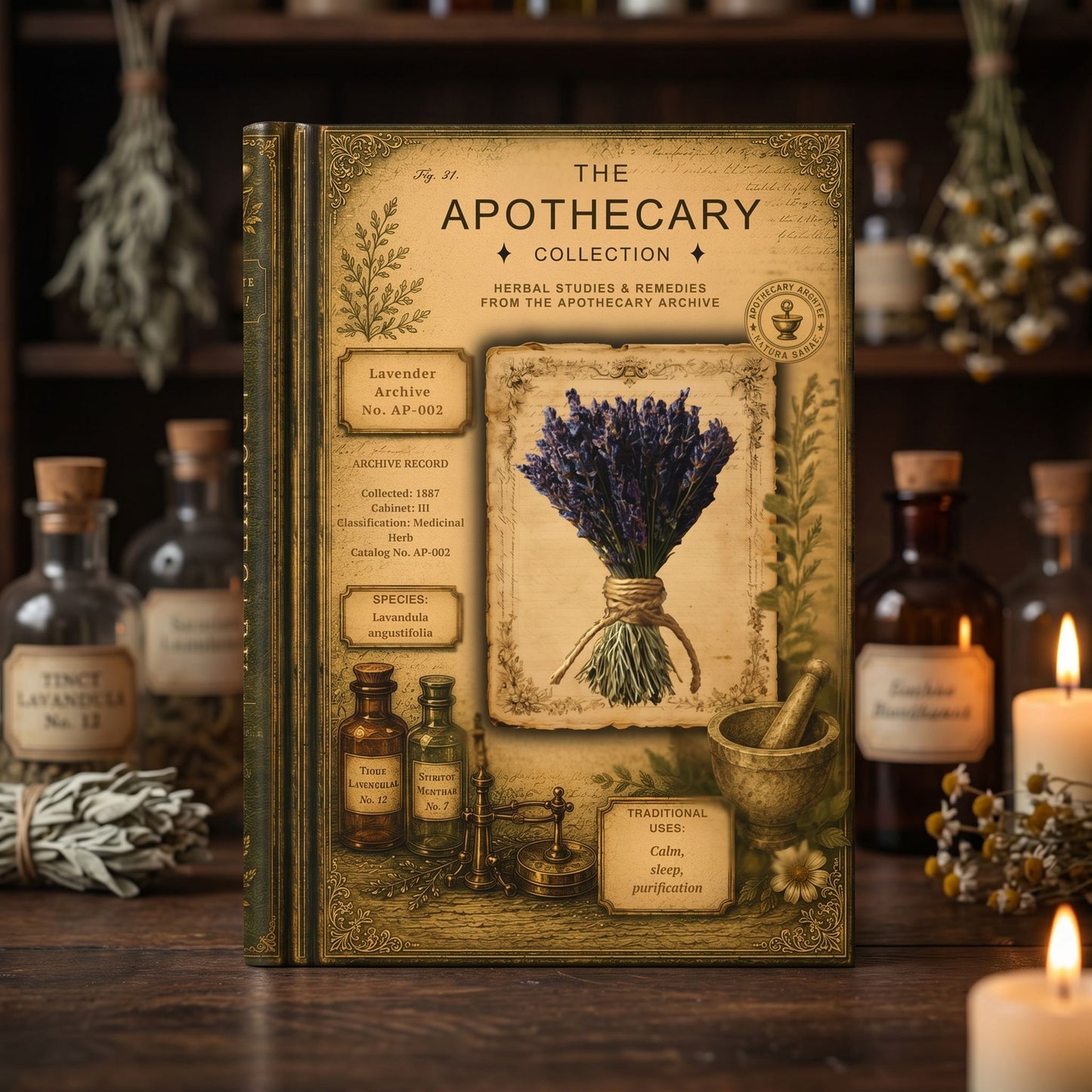 Lavender Journal, Personalized Herbal Journal, Apothecary Notebook, Botanical Writing Journal, Dark Academia Gift