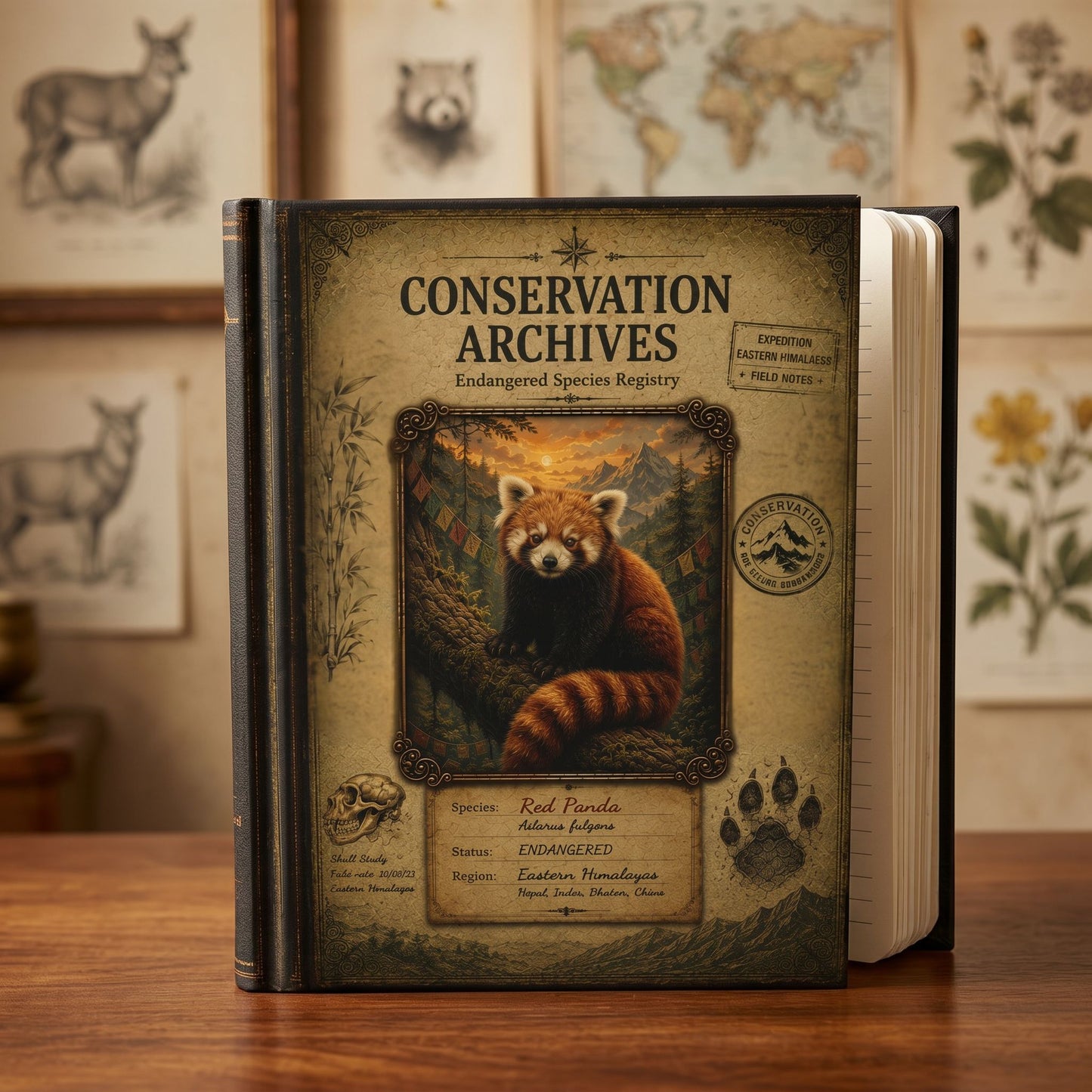 Red Panda Journal, Personalized Wildlife Notebook, Conservation Journal, Endangered Species Gift, Nature Lover Gift