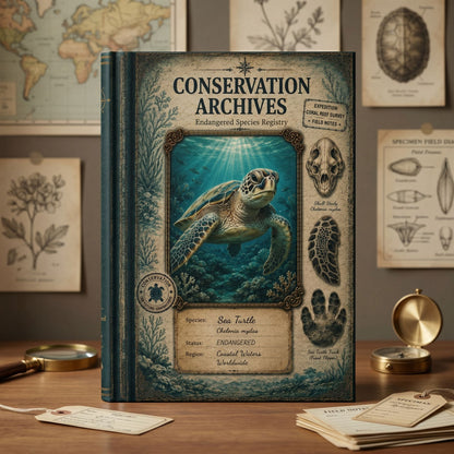 Sea Turtle Journal, Personalized Wildlife Notebook, Conservation Journal, Endangered Species Gift, Nature Lover Gift