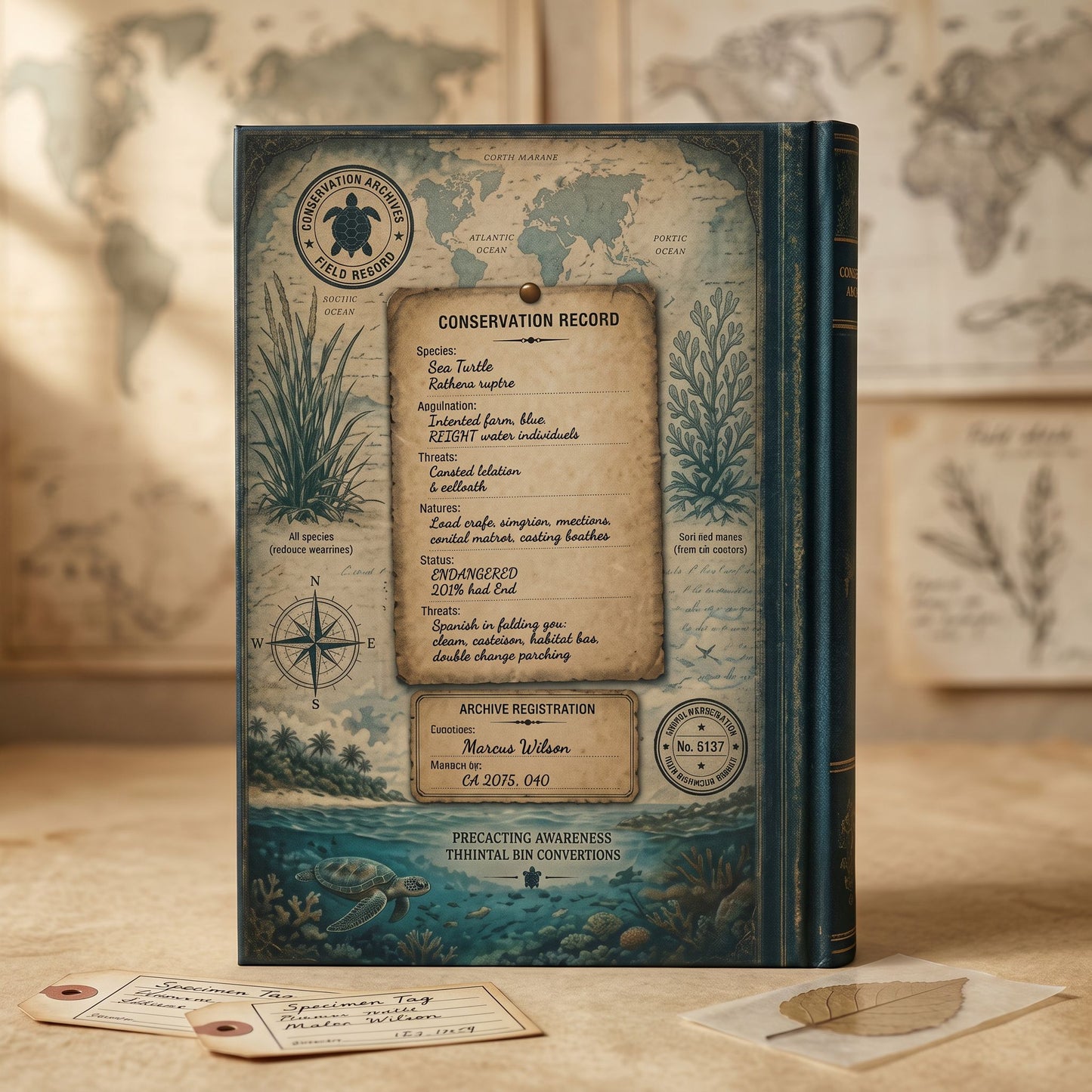 Sea Turtle Journal, Personalized Wildlife Notebook, Conservation Journal, Endangered Species Gift, Nature Lover Gift