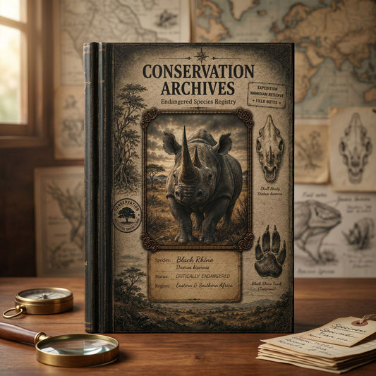 Black Rhinoceros Journal, Personalized Wildlife Notebook, Conservation Journal, Endangered Species Gift, Nature Lover Gift