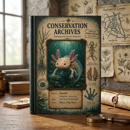 Axolotl Journal, Personalized Wildlife Notebook, Conservation Journal, Endangered Species Gift, Nature Lover Gift