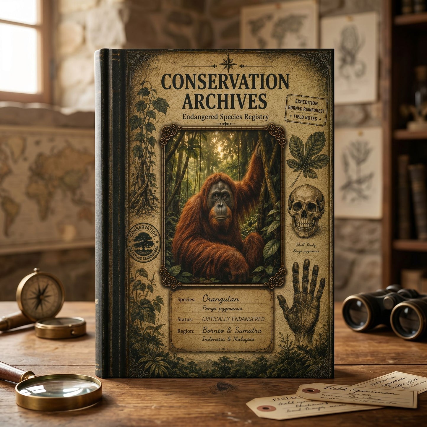 Orangutan Journal, Personalized Wildlife Notebook, Conservation Journal, Endangered Species Gift, Nature Lover Gift