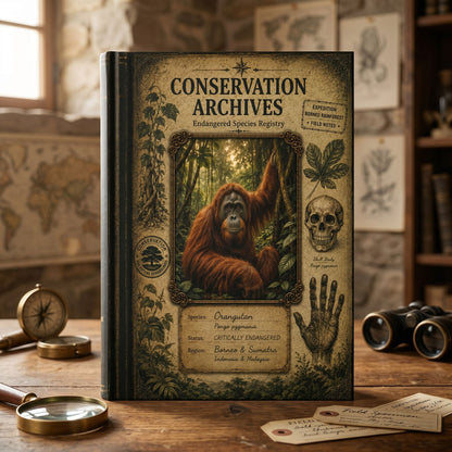 Orangutan Journal, Personalized Wildlife Notebook, Conservation Journal, Endangered Species Gift, Nature Lover Gift