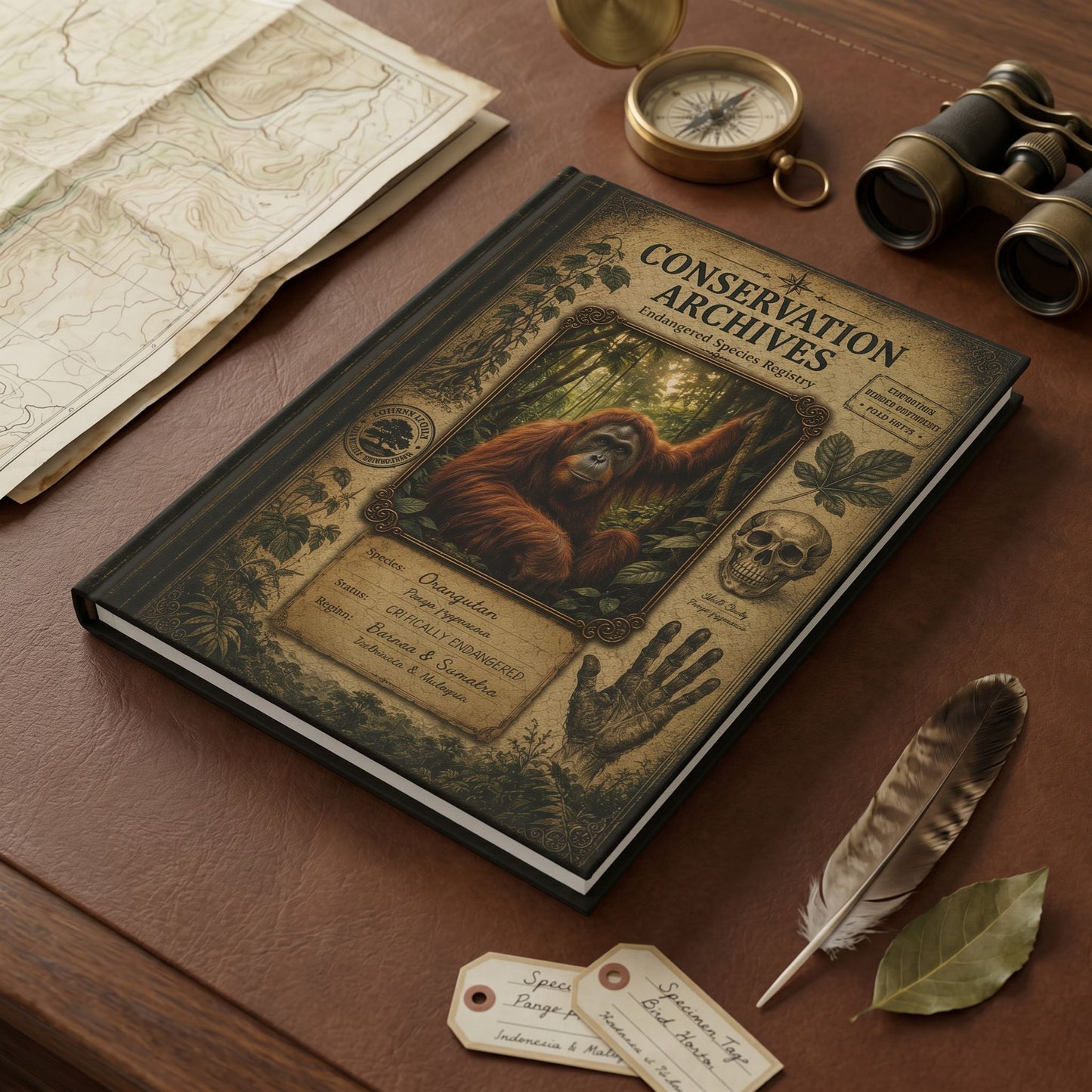 Orangutan Journal, Personalized Wildlife Notebook, Conservation Journal, Endangered Species Gift, Nature Lover Gift