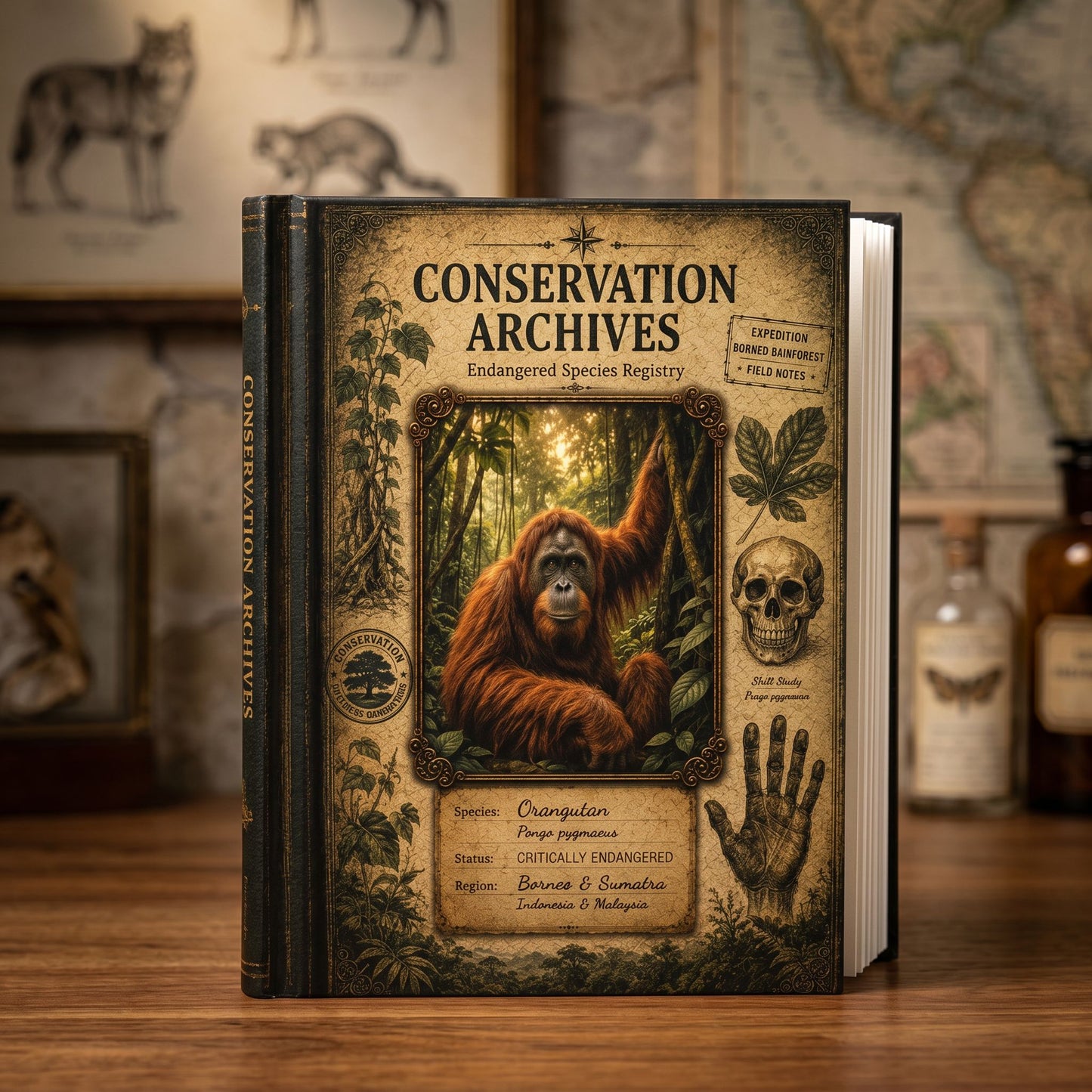 Orangutan Journal, Personalized Wildlife Notebook, Conservation Journal, Endangered Species Gift, Nature Lover Gift