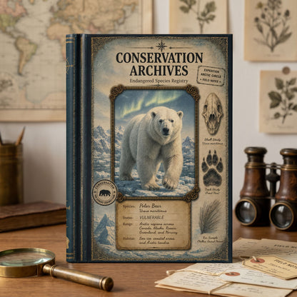 Polar Bear Journal, Personalized Wildlife Notebook, Conservation Journal, Endangered Species Gift, Nature Lover Gift