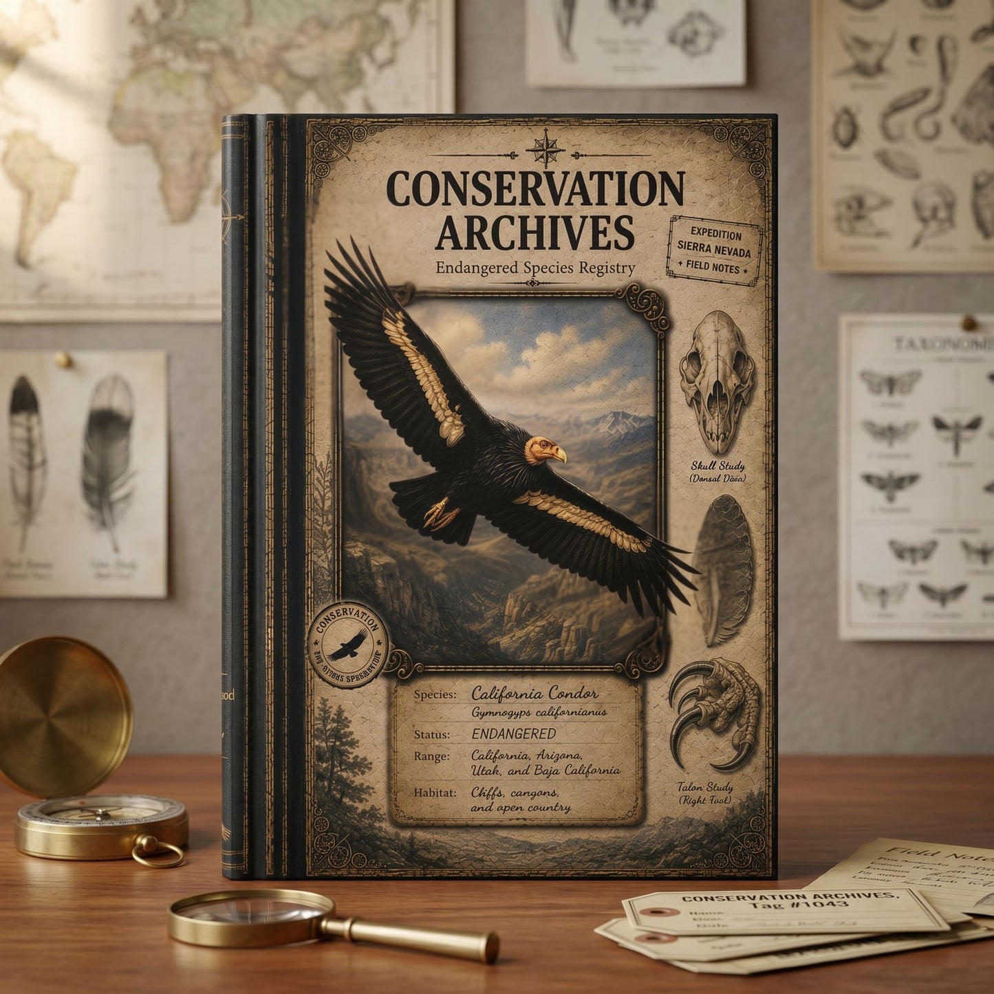 California Condor Journal, Personalized Wildlife Notebook, Conservation Journal, Endangered Species Gift, Nature Lover Gift