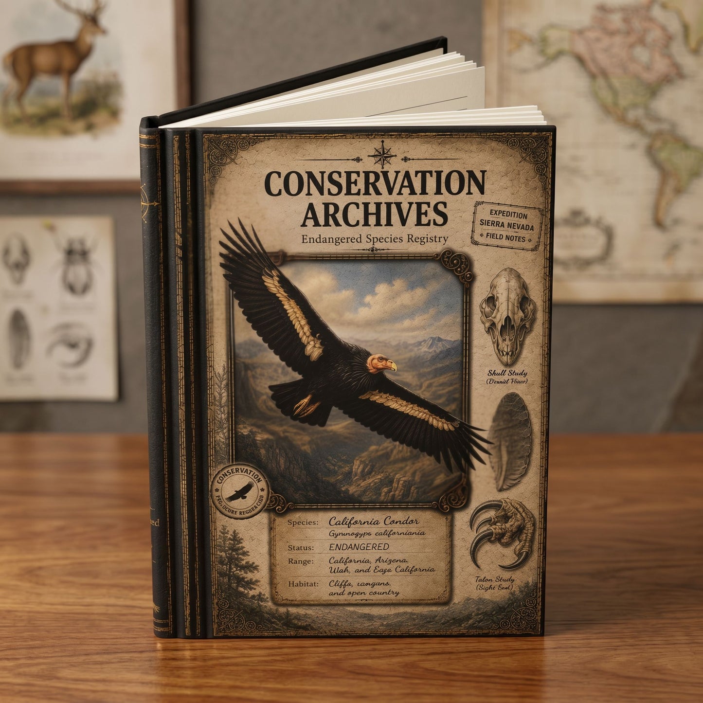 California Condor Journal, Personalized Wildlife Notebook, Conservation Journal, Endangered Species Gift, Nature Lover Gift