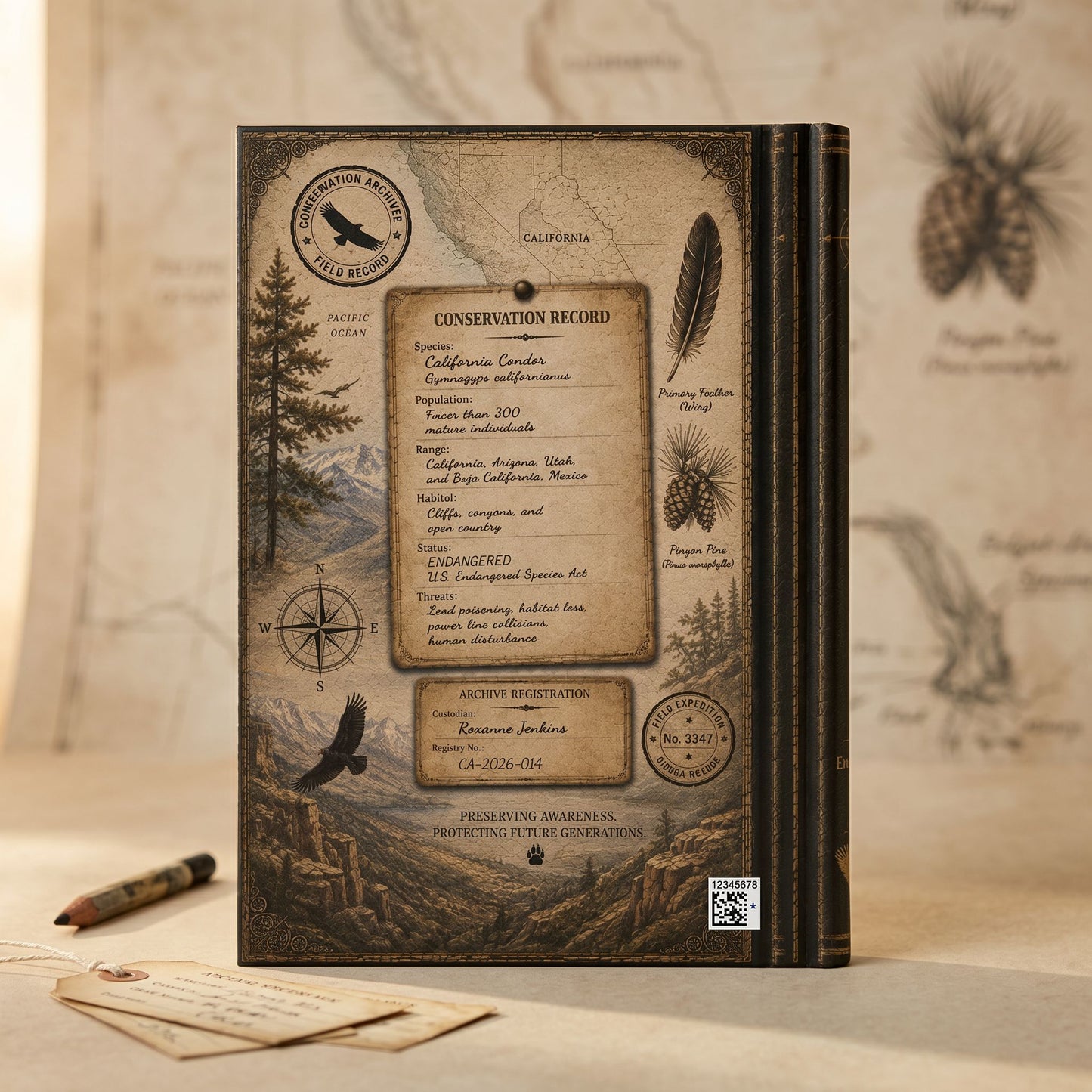 California Condor Journal, Personalized Wildlife Notebook, Conservation Journal, Endangered Species Gift, Nature Lover Gift