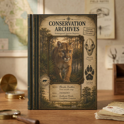 Florida Panther Journal, Personalized Wildlife Notebook, Conservation Journal, Endangered Species Gift, Nature Lover Gift