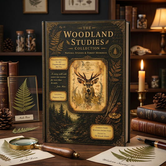 Woodland Stag Journal, Personalized Deer Notebook, Natural History Journal, Woodland Studies Archive, Cottagecore Hardcover Journal