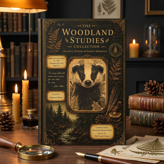 Woodland Badger Journal, Personalized Badger Notebook, Natural History Journal, Woodland Studies Archive, Cottagecore Journal