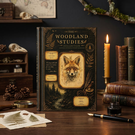 Woodland Fox Journal, Personalized Fox Notebook, Natural History Journal, Woodland Studies Archive, Cottagecore Hardcover Journal