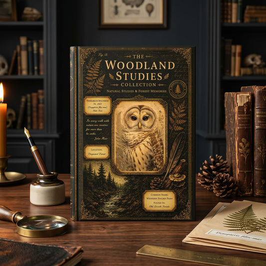 Woodland Owl Journal, Personalized Owl Notebook, Natural History Journal, Woodland Studies Archive, Cottagecore Hardcover Journal