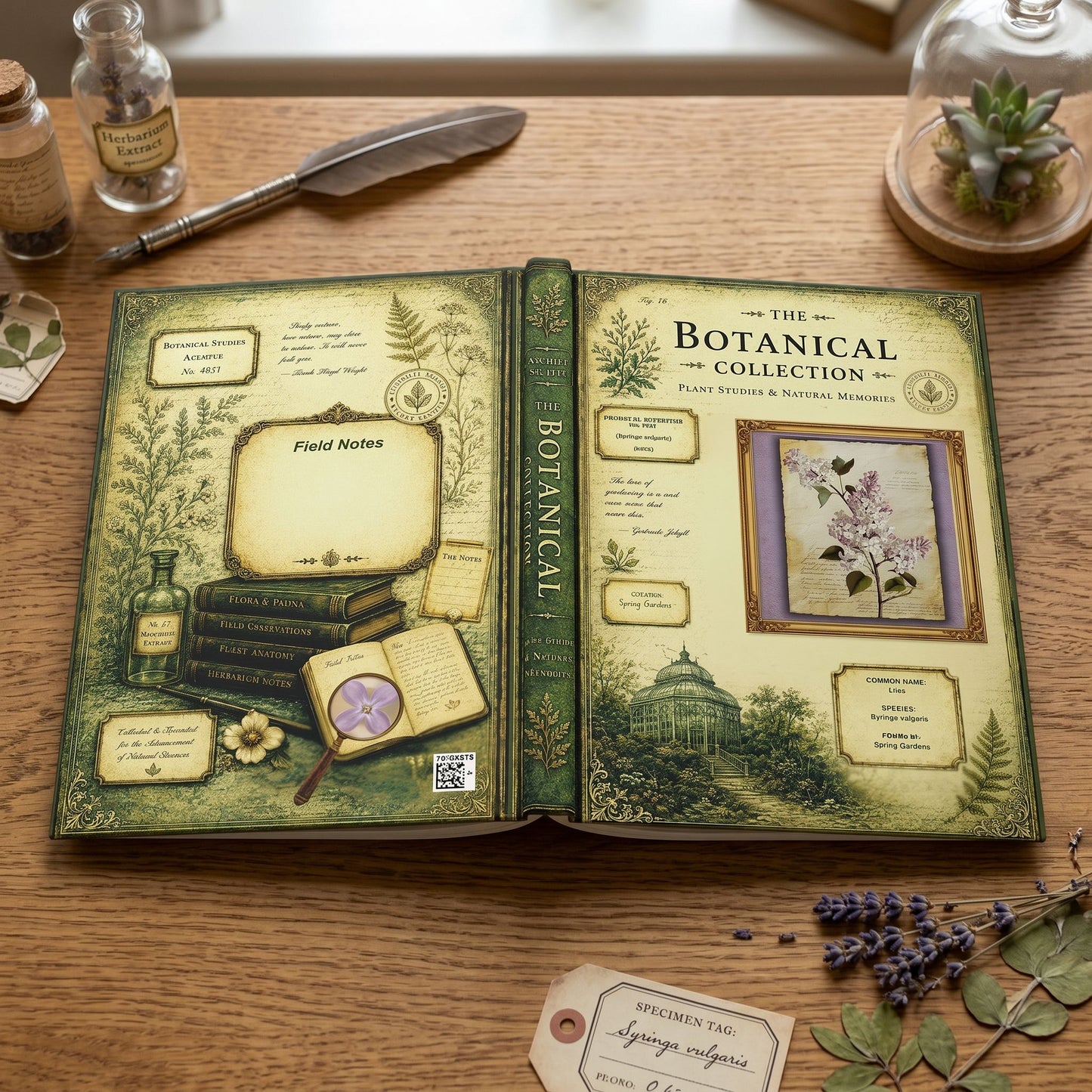 Lilac Botanical Journal, Personalized Garden Journal, Floral Notebook, Botanical Studies Journal, Garden Lover Gift
