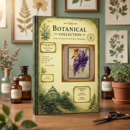 Wisteria Botanical Journal, Personalized Garden Journal, Floral Notebook, Botanical Studies Journal, Garden Lover Gift