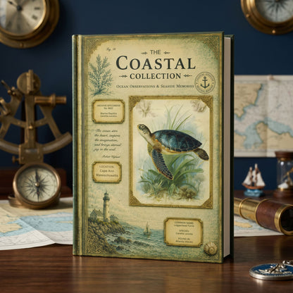 Loggerhead Turtle Coastal Journal, Personalized Nature Notebook, Natural History Journal, Sea Turtle Gift, Hardcover Journal
