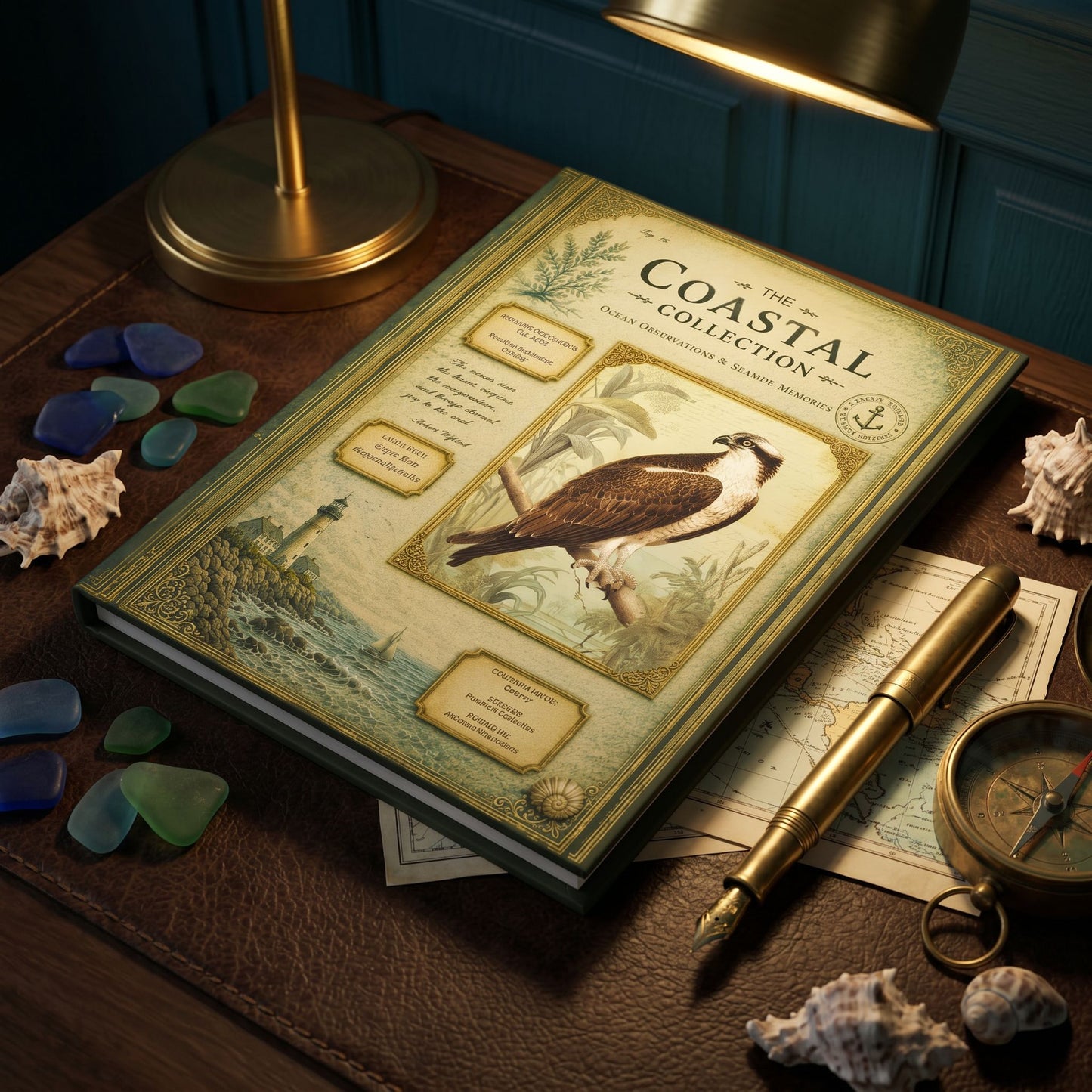 Osprey Coastal Journal, Personalized Nature Notebook, Natural History Journal, Bird Watcher Gift, Hardcover Writing Journal