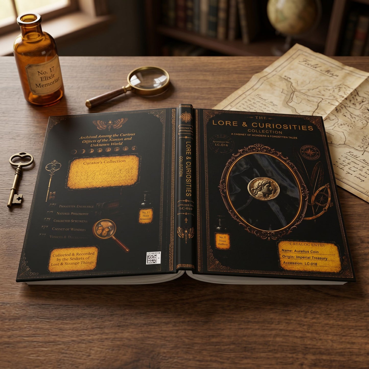 Ancient Coin Journal, Dark Academia Natural History Notebook, Cabinet of Curiosities Gift, Personalized Writing Journal