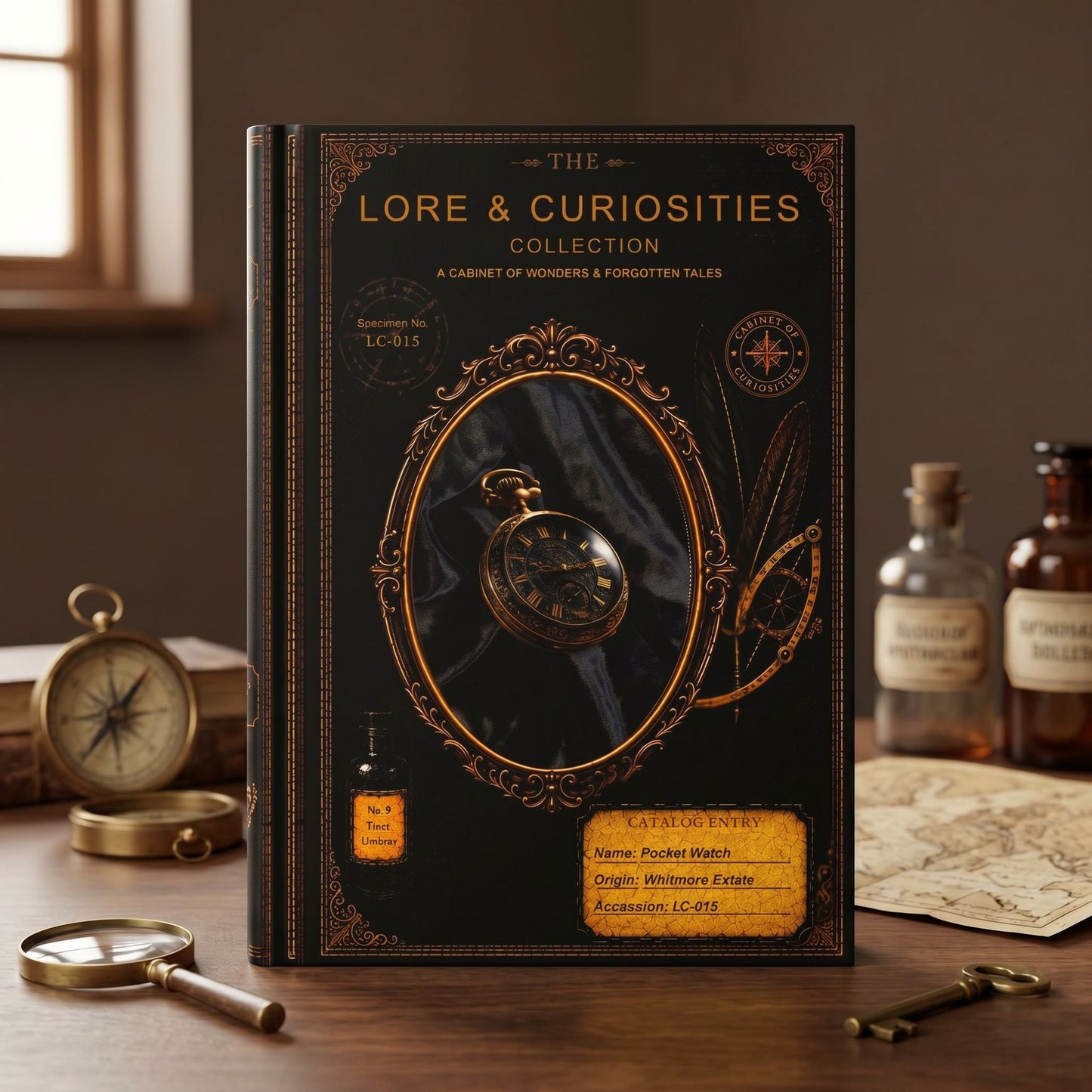 Pocket Watch Journal, Dark Academia Natural History Notebook, Cabinet of Curiosities Gift, Personalized Writing Journal