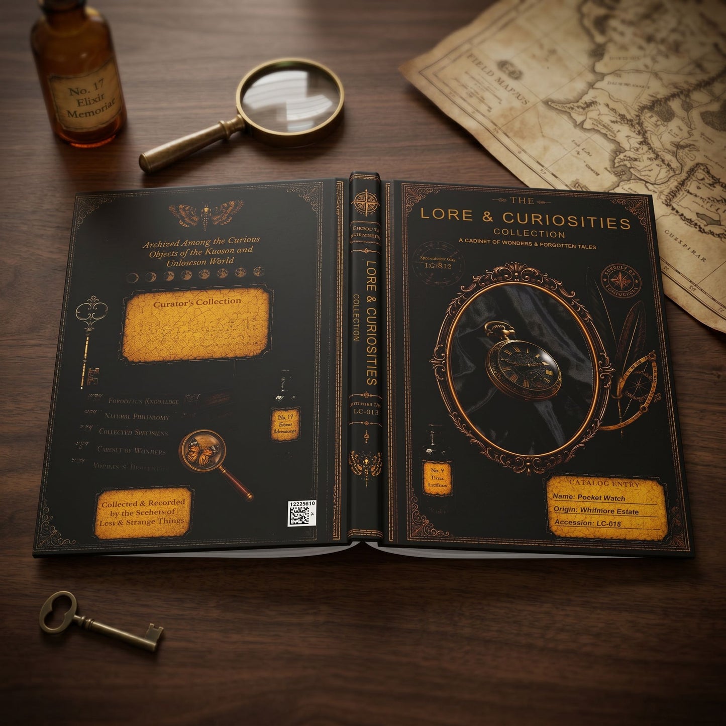 Pocket Watch Journal, Dark Academia Natural History Notebook, Cabinet of Curiosities Gift, Personalized Writing Journal