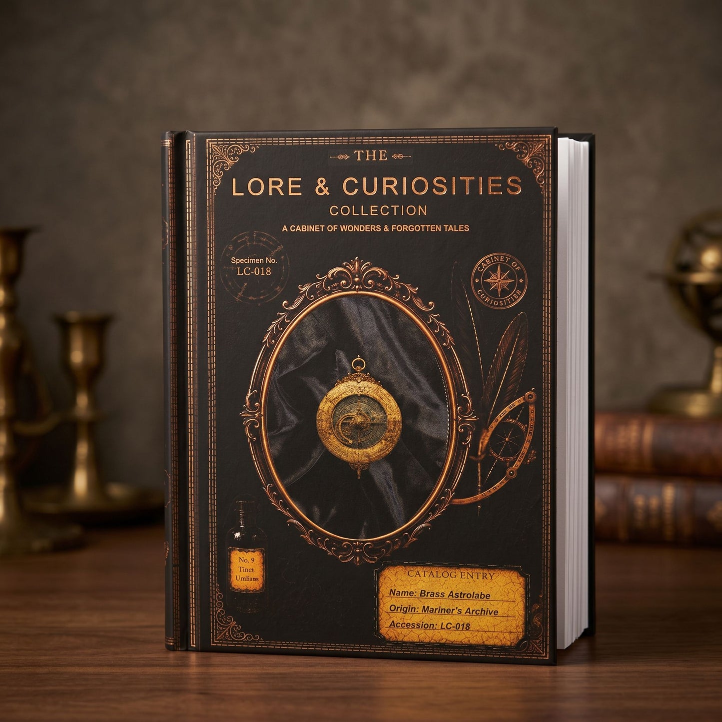 Ship Astrolabe Journal, Dark Academia Natural History Notebook, Cabinet of Curiosities Gift, Personalized Writing Journal