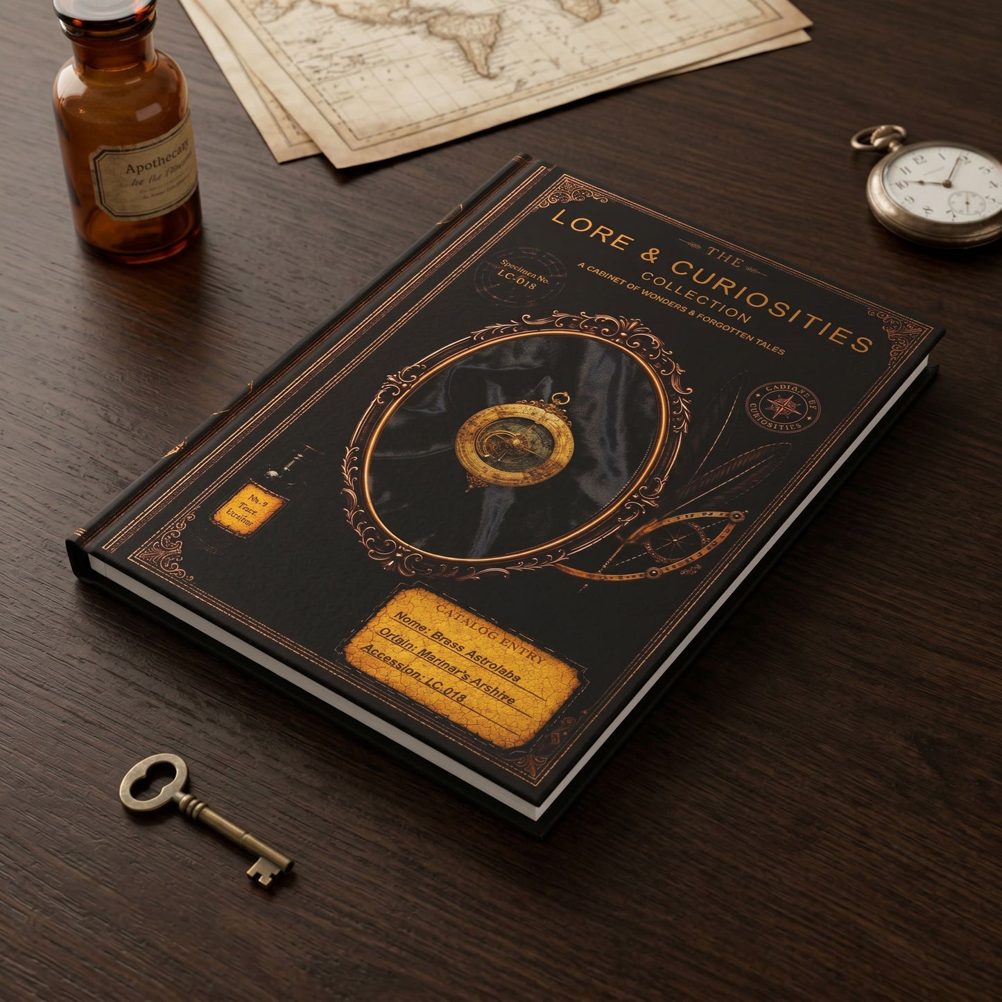 Ship Astrolabe Journal, Dark Academia Natural History Notebook, Cabinet of Curiosities Gift, Personalized Writing Journal