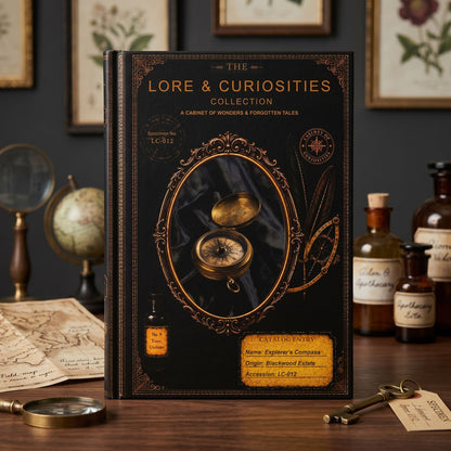 Explorer's Compass Journal, Dark Academia Natural History Notebook, Cabinet of Curiosities Gift, Personalized Writing Journal