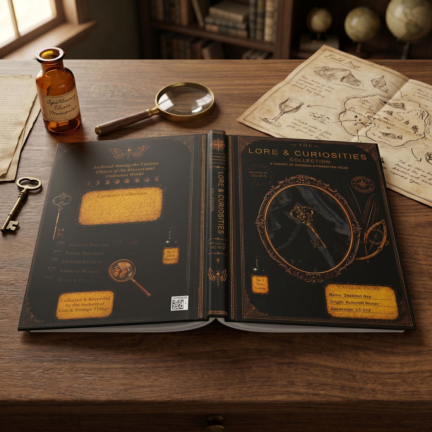 Skeleton Key Journal, Dark Academia Natural History Notebook, Cabinet of Curiosities Gift, Personalized Writing Journal