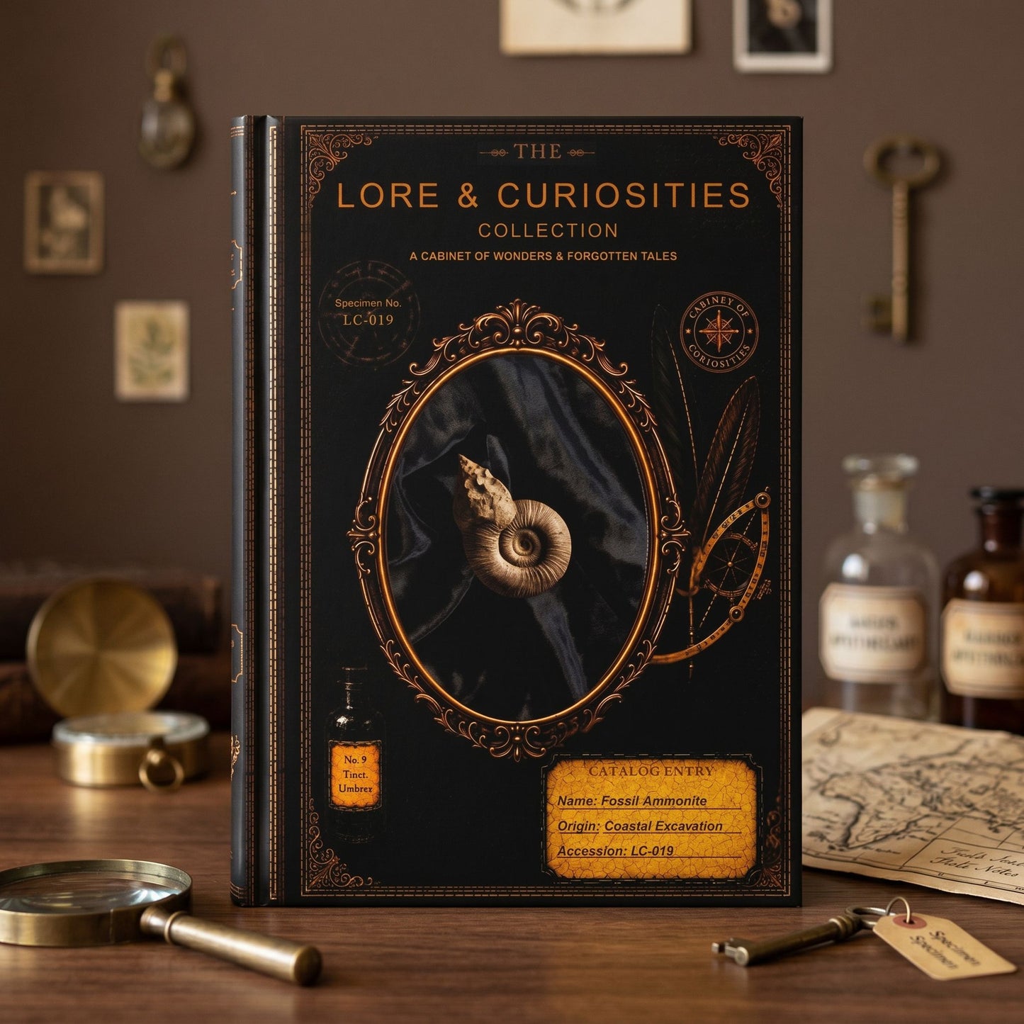 Nautilus Fossil Journal, Dark Academia Natural History Notebook, Cabinet of Curiosities Gift, Personalized Writing Journal