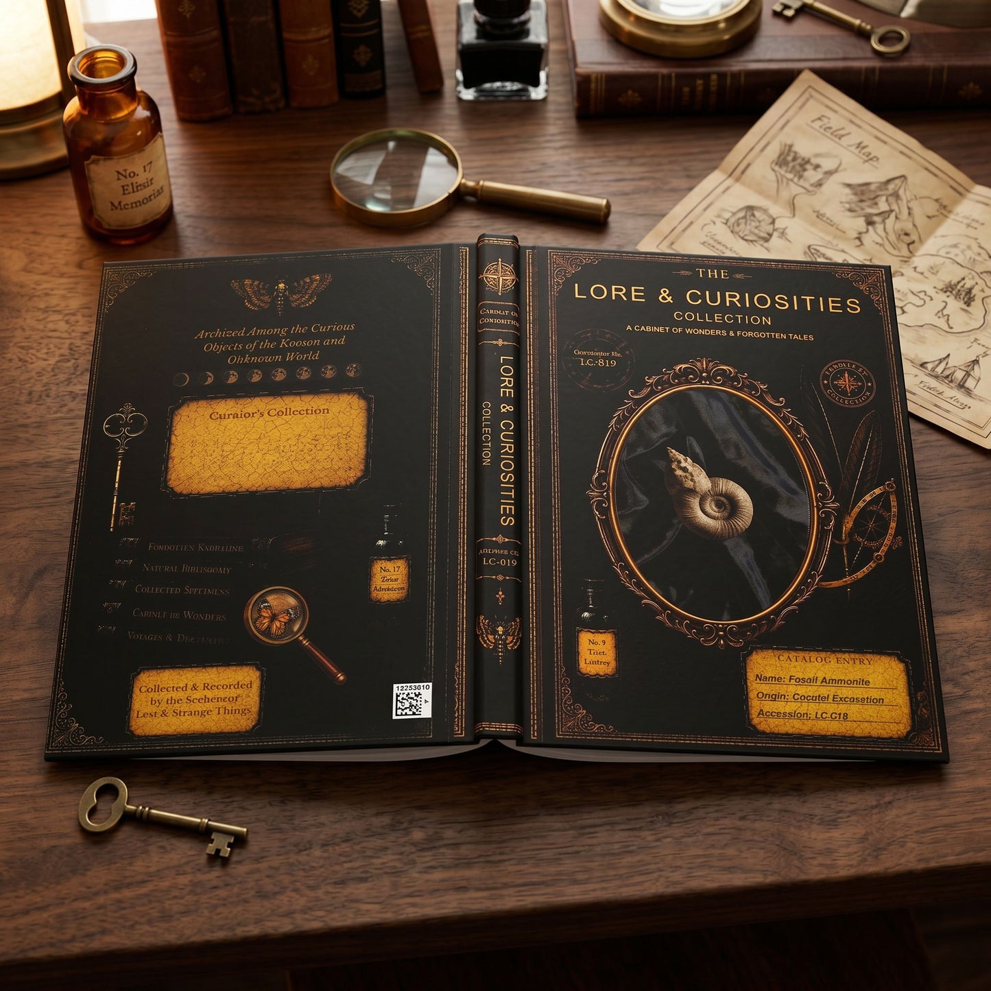 Nautilus Fossil Journal, Dark Academia Natural History Notebook, Cabinet of Curiosities Gift, Personalized Writing Journal