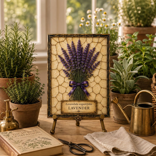 Lavender Tempered Glass Art Panel | Botanical Herb Decor | Cottage Apothecary Art | English Cottage Home Decor | Herbalist Gift