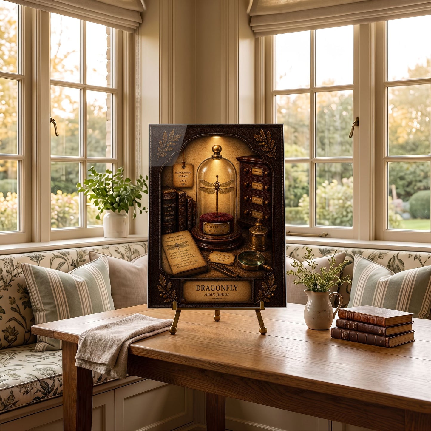 Dragonfly Tempered Glass Art Panel | Museum Inspired Wall Decor | Cabinet of Curiosities | Collector Gift