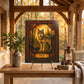 Gray Wolf Woodland Tempered Glass Art Panel | Rustic Wildlife Decor | Forest Nature Art | Cabin & Lodge Home Decor | Nature Lover Gift