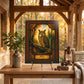 Great Horned Owl Woodland Tempered Glass Art Panel | Rustic Wildlife Decor | Forest Nature Art | Cabin Lodge Home Decor | Nature Lover Gift
