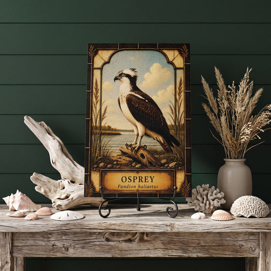 Osprey Coastal Bird Glass Art Panel | Tempered Coastal Wall Art | Beach Cottage Decor | Bird Lover Gift | Coastal Home Decor