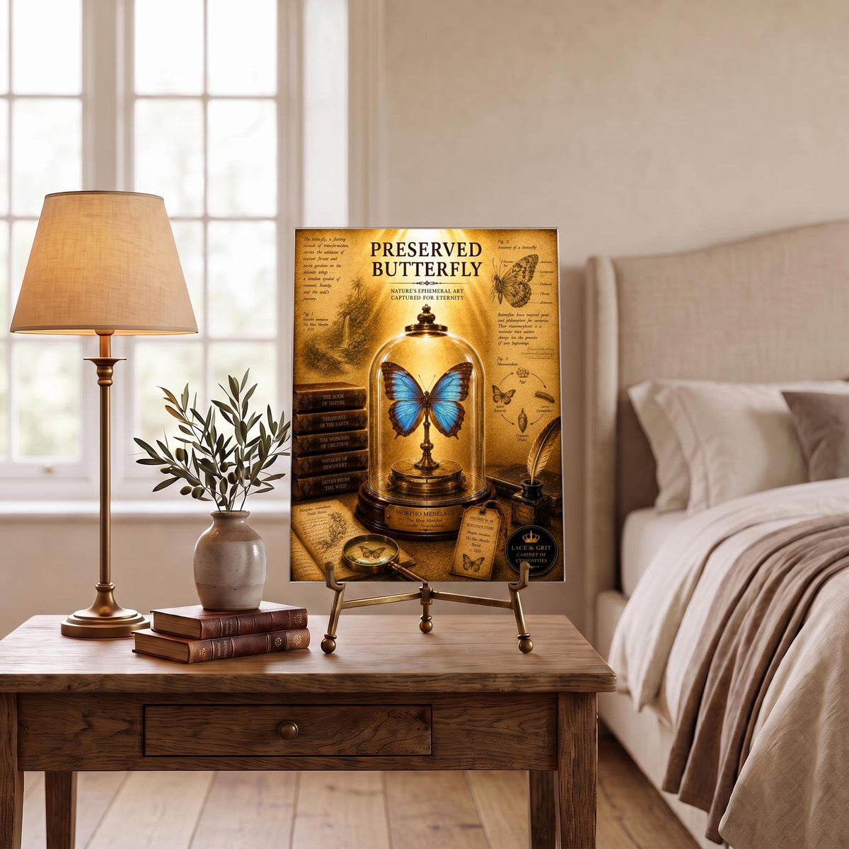 Preserved Butterfly Tempered Glass Art, Charcuterie Serving Board, Entomology Decor, Cabinet of Curiosities, Butterfly Gift