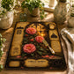 Camellia Tempered Glass Art, Charcuterie Serving Board, Botanical Decor, Camellia Flower Art, Garden Gift