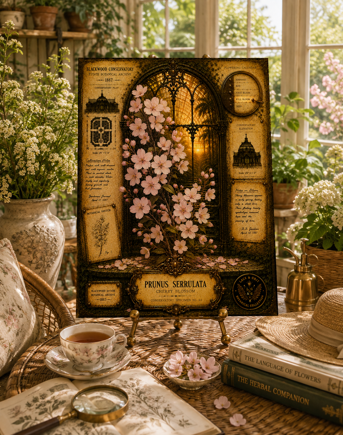 Cherry Blossom Tempered Glass Art, Charcuterie Serving Board, Botanical Decor, Floral Art, Garden Gift