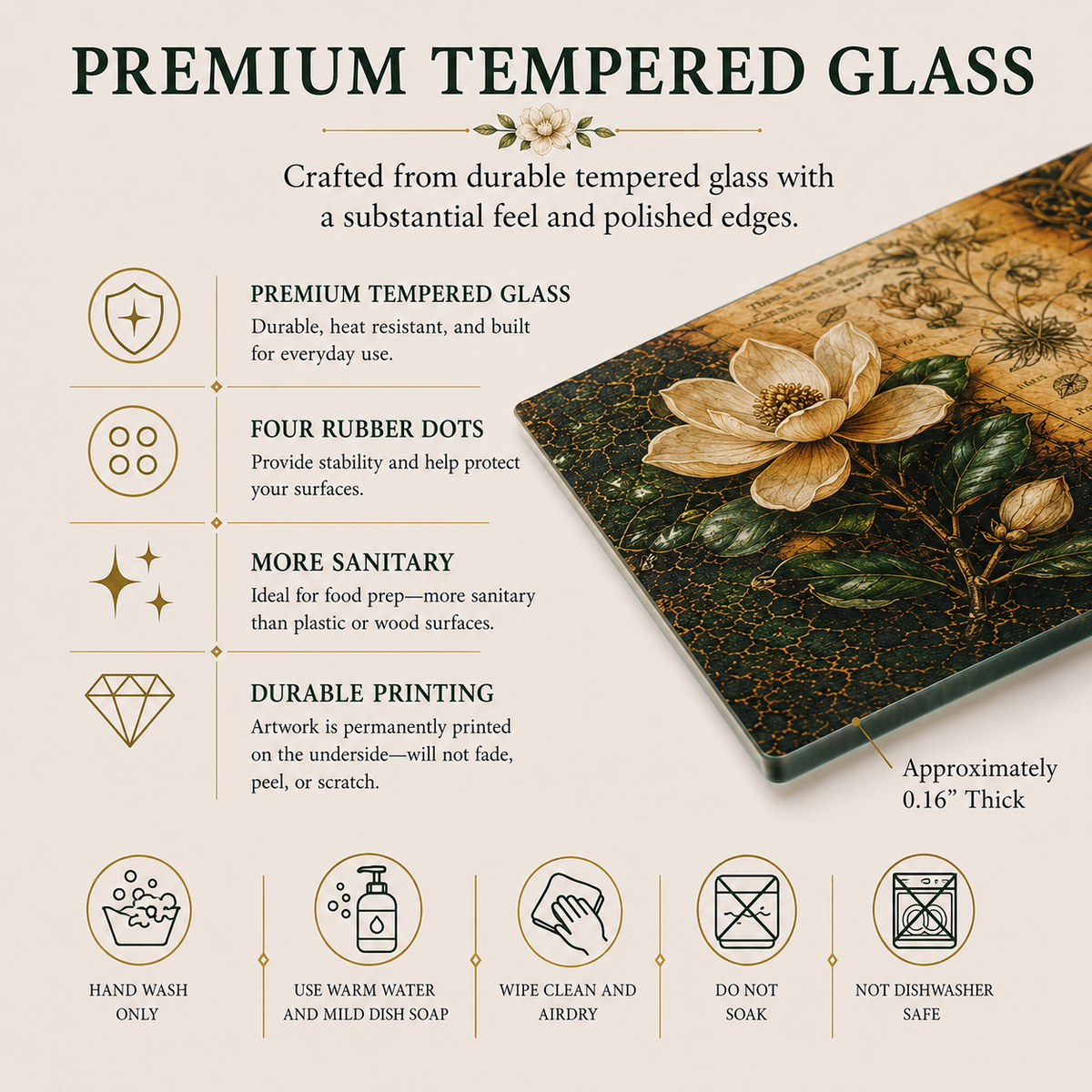 Cherry Blossom Tempered Glass Art, Charcuterie Serving Board, Botanical Decor, Floral Art, Garden Gift