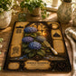 Blue Hydrangea Tempered Glass Art, Charcuterie Serving Board, Botanical Decor, Hydrangea Art, Garden Gift