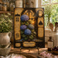 Blue Hydrangea Tempered Glass Art, Charcuterie Serving Board, Botanical Decor, Hydrangea Art, Garden Gift