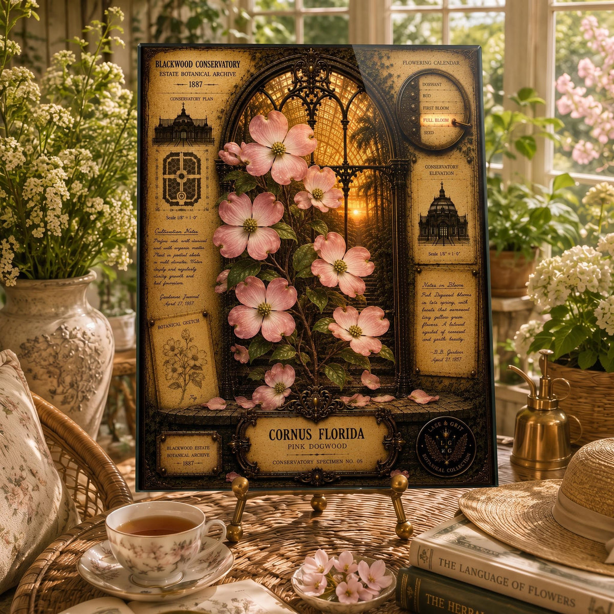 Pink Dogwood Tempered Glass Art, Charcuterie Serving Board, Botanical Decor, Dogwood Flower Art, Garden Gift