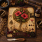 Hibiscus Tempered Glass Art Board, Apothecary Charcuterie Board, Herbalist Gift