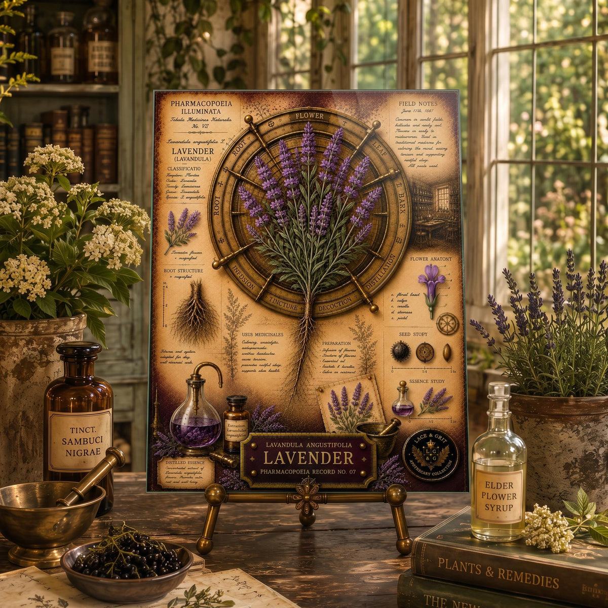 Lavender Tempered Glass Art Board, Apothecary Charcuterie Board, Herbalist Gift