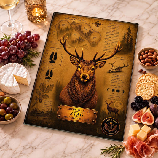 Stag Tempered Glass Art, Charcuterie Serving Board, Woodland Animal Decor, Deer Art, Nature Lover Gift