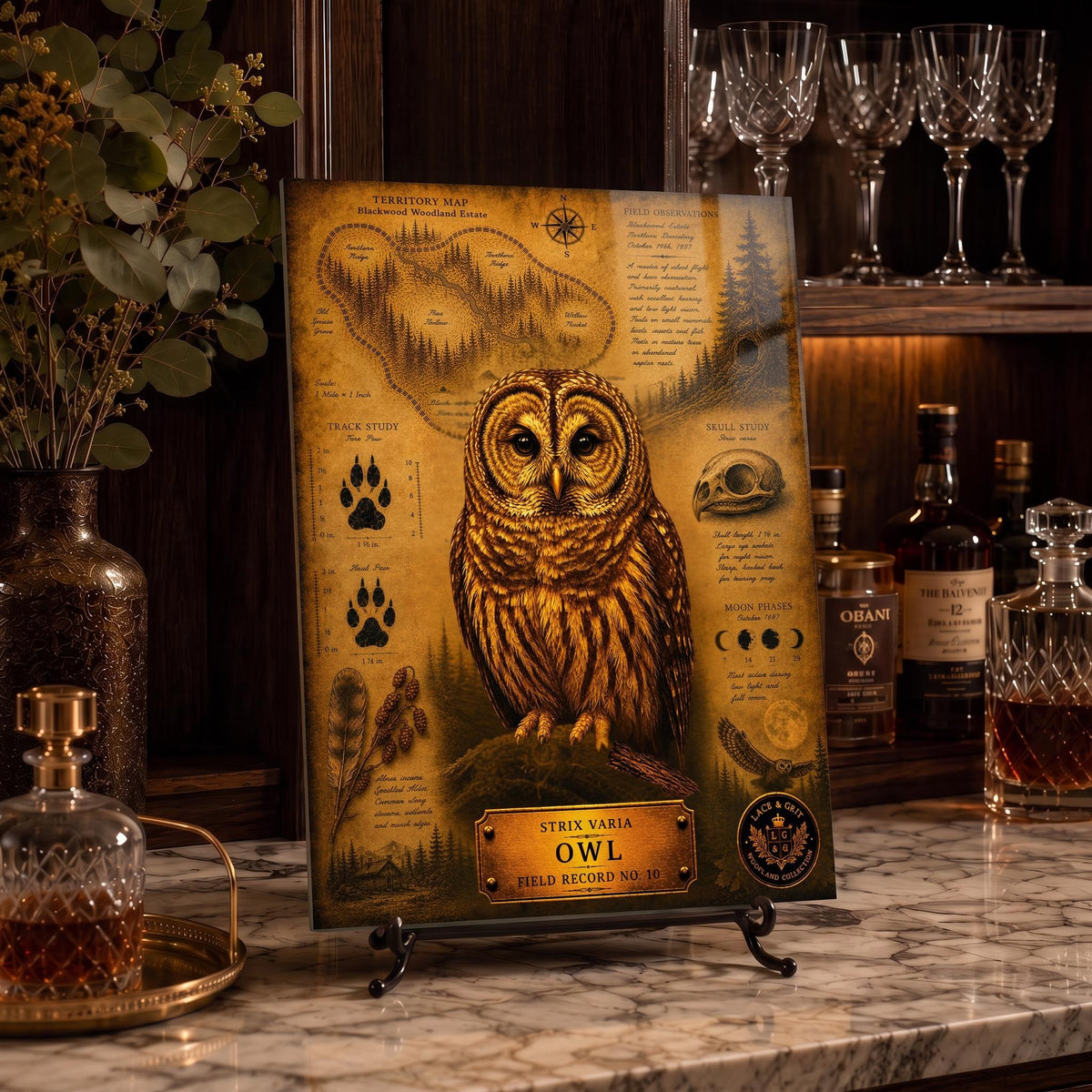 Owl Tempered Glass Art, Charcuterie Serving Board, Woodland Animal Decor, Owl Art, Nature Lover Gift